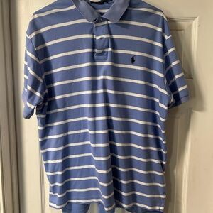Ralph Lauren Pony Striped Blue Polo Shirt